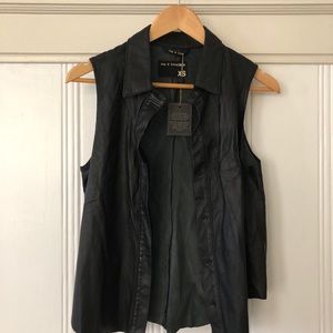 Rag & Bone butter soft black leather vest NWT